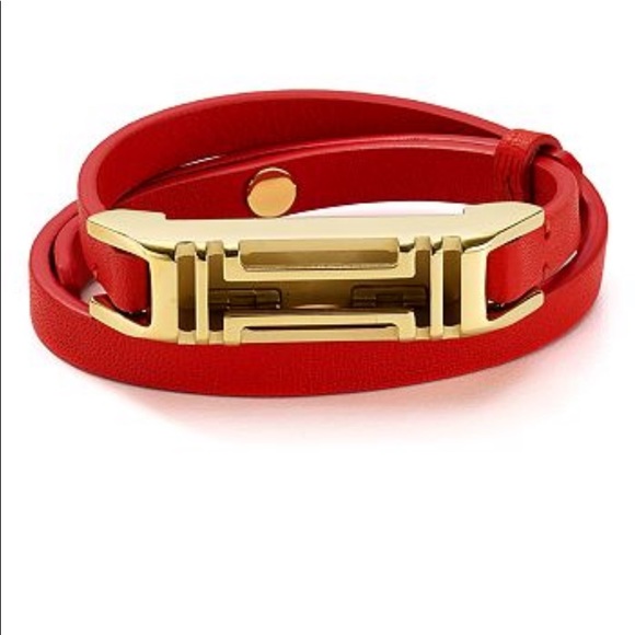 NWT Tory Burch Orange Leather Double Wrap Bracelet or Fitbit Strap - Picture 5 of 11